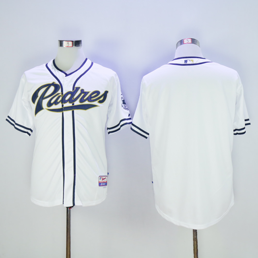 Men San Diego Padres Blank White MLB Jerseys->san diego padres->MLB Jersey